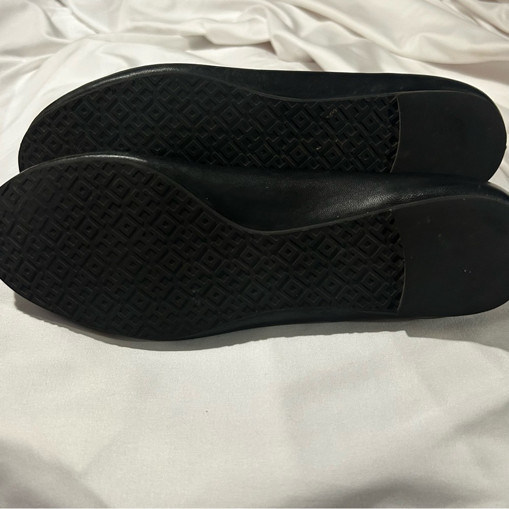 Tory Burch Black and Gold Leather Loafers - Picture 5 of 7